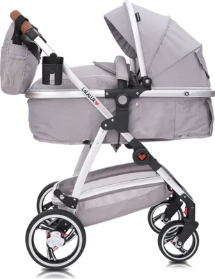 Produktbild von Lalalux Babyboomer lekki wózek dziecięcy w komplecie | wielofunkcyjny wózek dziecięcy 2 w 1 | składany, sportowy, uniwersalny, podwójne zawieszenie, torba, osłona przeciwdeszczowa i wiele więcej. | Dla dzieci do 36 miesięcy - jasnoszary/skórzany