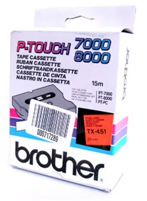 Obrázok produktu pre Brother TX-451, Čierna na červenej, TX, Čierna, Čína, 5 rok / roky, Brother