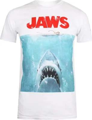 Produktbild von Jaws - T-Shirt für Herren TV394 (L) (Weiß/Blau/Rot)