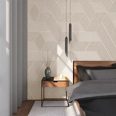Zdjęcie produktu dla Designerski BIAŁY panel korkowy 3D STRIPE
