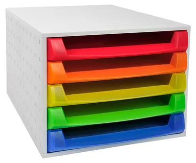 Immagine prodotto di 221098D Cassettiera THE BOX 5 cassetti aperti Linicolor arcobaleno
