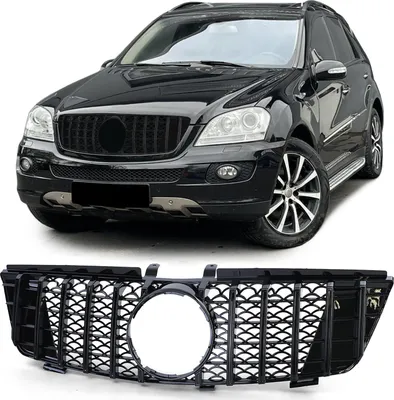 Produktbild von Sport Kühlergrill Frontgrill Schwarz Glanz für Mercedes M Klasse ML W164 05-08