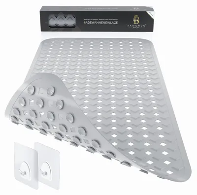Productafbeelding van BAMONDO Antislip badmat voor gevoelige huid (grijs) - 88x39 cm - machinewasbaar
