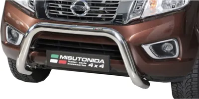 Produktbild von J&J AUTOMOTIVE | Ladekantenschutz Stoßstange Schweller Für Nissan Navara NP300 ab 2016 Ø 76mm, Edelstahl Chrom, Auf Stoßfänger, Hinten, Stoßstangen, Ladekantenschutz, Kofferraum Schutz