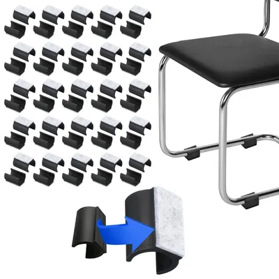 Image de 50 pièces de protections pour pieds de chaise avec feutre pour sols lisses