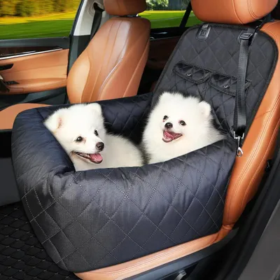 Productafbeelding van Honden autostoel - Reisverhoger hond - Veilig reizen - Ingebouwde veiligheidsriem - Tot 18 kg - Grijs