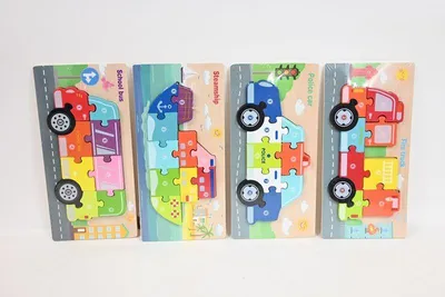Zdjęcie produktu dla Puzzle pojazdy 11x22cm 6rodz HPAW01 44195