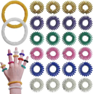 Produktbild von Set mit 26 Akupressur-Massage-Ringen für die Finger, Druckringe für die Finger, Finger-Massageringe