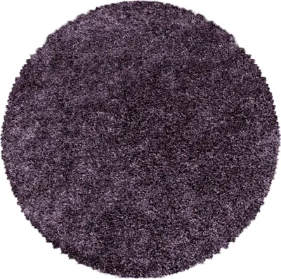 Produktbild von Teppich Wohnzimmer Hochflor Violett 160x160 Rund Unicolor - Einfarbig aus Polypropylen