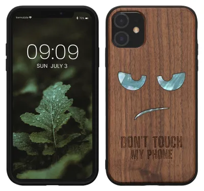 Produktbild von kwmobile Handyhülle für Apple iPhone 11 Hülle Holz - Case mit TPU Bumper - Stoßfestes Hardcase - Schutzhülle Cover in Dunkelbraun