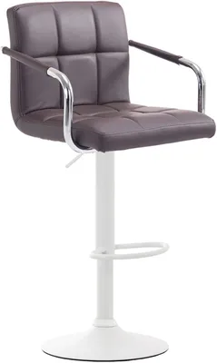 Produktbild von Barhocker Lucy V2, drehbar, höhenverstellbar, weiß/braun, Sitzhöhe 61-81 cm
