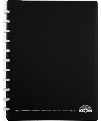 Produktbild von Atoma – Öko-Notizbuch, ft A4+, 120 Seiten, liniert, mit 6 Registern und 5 Sichttaschen, sortiert