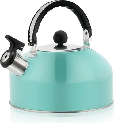 Obrázok produktu pre Kempingová kanvica, 3 l, nerezová oceľ, ľahká, s píšťalkou, na turistiku, grilovanie, festivaly, outdoor，sky blue