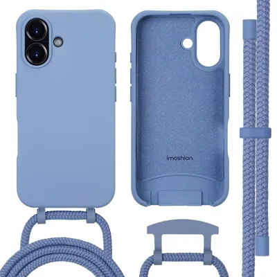 Immagine prodotto di imoshion Cover posteriore colorata con catena rimovibile per cellulare e MagSafe iPhone 16 - Ash Blue