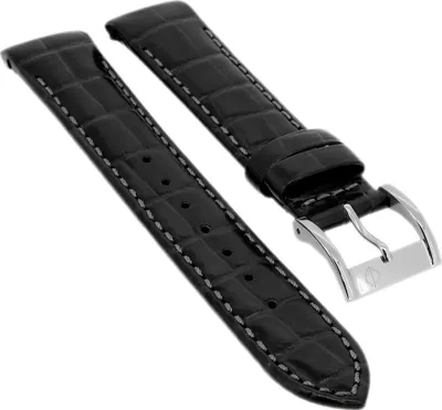 Produktbild von Candino Saphire Uhrenarmband ► Leder schwarz Krokoprägung ► C4684