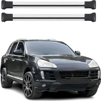 Image de Barres de toit transversales pour Porsche Cayenne 2003-2010 Aluminium Gris