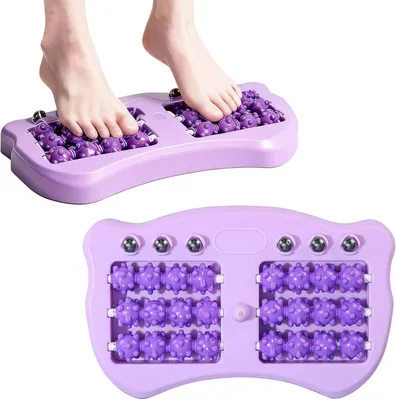 Productafbeelding van Voetmassage roller, dubbele massage, draagbaar, paars, voor voetontspanning