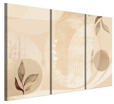 Produktbild von LUMASOUL Leinwand Bilder 3-teilig - Leinwandbild Abstrakt Motiv - Wandbilder Holzrahmen und Webstuhl Wohnzimmer und Schlafzimmer - Bilder 90x60 cm Abstrakt 23