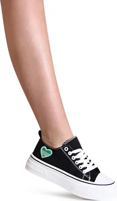 Produktbild von topschuhe24 2960 Damen Plateau Sneaker Turnschuhe Love, Farbe:Schwarz, Größe:37 EU
