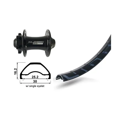 Produktbild von XLC Vorderrad 27.5' 6-Loch..TA 15 32L Rodi Ready 25 DISK .Niro-Spei.(sz), schwarz