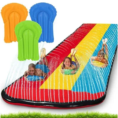Obrázek produktu pro GOTEL Trojitá vodní skluzavka s fontánou 480 cm + 3 nafukovací podložky
