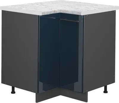 Produktbild von Eckunterschrank Vicco Fame-Line Dunkelblau Hochglanz 80.5 cm , AP Marmor, Model 48816