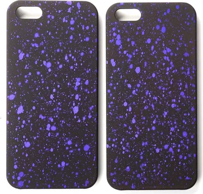 Image de Coque de protection, étui, bumper ou boîtier pour Apple iPhone 5, 5s, SE, motif étoiles en 3D, couleur violette