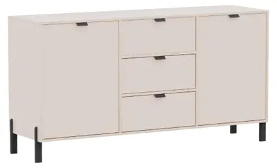 Produktbild von Masseno Kommode MINO 160 cm Sideboard mit 3 Schubladen und 2 Türen für Wohnzimmer Schlafzimmer Modern 160x45x85,5 cm Beige