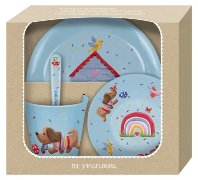 Produktbild von Coppenrath 22041 - Die Spiegelburg - BabyGlück - Geschirr Geschenkset Dackel