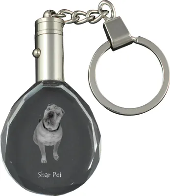Produktbild von Shar Pei - Anhänger mit einem Foto eines Hundes, Schlüsselanhänger aus Kristall in einer Geschenkbox, ein einzigartiges Geschenk von Art-Dog