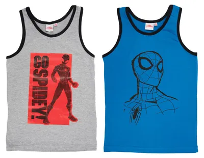 Obrázek produktu pro Marvel Spiderman tílko pro chlapce dětské tílko spodní prádlo šedá/modrá (balení 2) 122-128