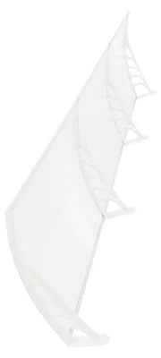 Produktbild von Wandmontierte Überdachung - Rechteckiges Bogen-Vordach - 90x300 cm - Aluminium & Polycarbonat - Für Eingang, Fahrradunterstand, Balkon - Weiß