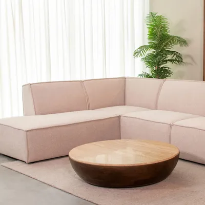 Produktbild von LABEL51 Couchtisch Schale - Espresso - Travertin