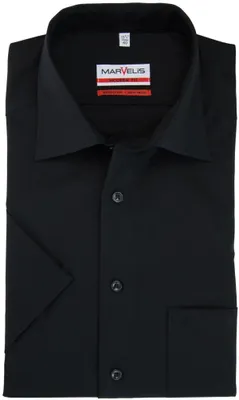 Produktbild von Marvelis - Modern Fit - Herren 1/2 Arm - Hemd, (470012), Größe:47, Farbe:schwarz (68)