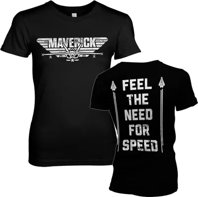 Produktbild von Top Gun Maverick - Need For Speed Girly Tee - Large - Black