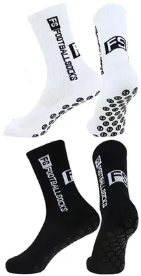 Produktbild von 2 Paar Grip-Socken – rutschfeste Sportsocken – Grip-Socken – Schwarz und Weiß – 2 Paar – Größe 39-46 – Uni – CHPN