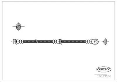 Produktbild von CORTECO 19033550 Bremsschlauch Hinten für MITSUBISHI PAJERO III (V7W, V6W) Pajero III SUV Cabrio (V6W, V7W)