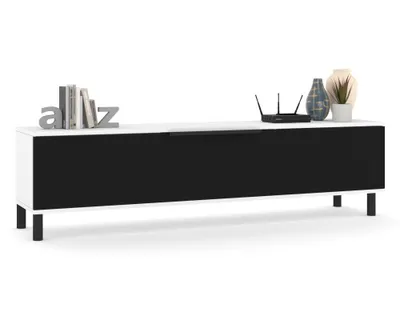 Produktbild von Fernsehschrank TV-Lowboard SIMPLY STEHEND Weiß Matt/Schwarz 160cm