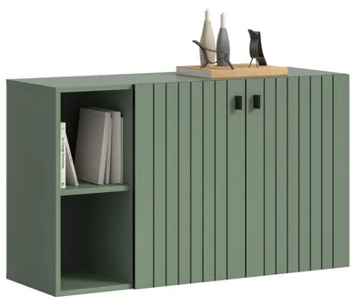 Image de Station meuble à chaussures 2 portes, 2 étagères vert poussiéreux.