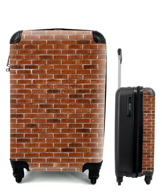 Produktbild von MuchoWow® Koffer Handgepäck Trolley Rollkoffer Kleine Reisekoffer mit 4 Rollen - Ziegel - Wand - Muster - Cabin Size < 55x40x23 cm & 55x40x20 cm - Fotokoffer - Kabinenkoffer - Boardgepäck - Reise-Box - Reisekoffer - Reisegepäck - Koffer mit Bild - Trolley für Kinder