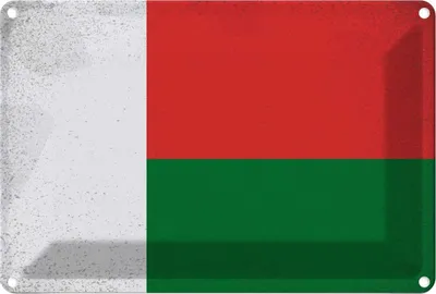 Produktbild von vianmo Blechschild 12x18 cm Madagaskar Madagascar Vintage Flagge Fahne Wappen