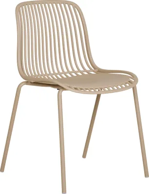 A single beige chair on a white background.