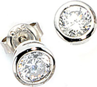 Produktbild von JOBO Ohrstecker 925 Sterling Silber rhodiniert 2 Zirkonia Ohrringe