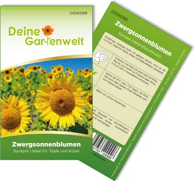 Produktbild von Zwergsonnenblumen Sunspot Samen - Helianthus annuus - Sonnenblumensamen - Blumensamen - Saatgut für 20 Pflanzen