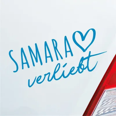 Produktbild von Auto Aufkleber Samara verliebt Herz Stadt Heimat Liebe Car 19x9 cm Hellblau Sticker Heckscheibenaufkleber