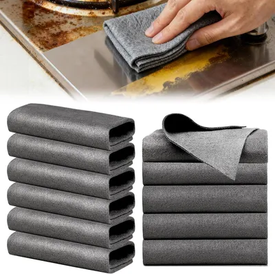 Imagen del producto de Paños de limpieza de microfibra, paquete de 6 unidades, 30x40 cm, para uso en automóviles y en el hogar