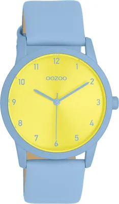 Produktbild von Oozoo Armbanduhr hellblau Leder Timepieces Damen Analog-Quarzuhr UOC11466