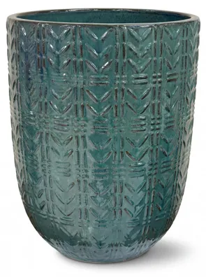 Produktbild von Provencelia Keramik Pflanzkübel Mercure Grün, Ø39 x H51 cm, frostbeständig, handgefertigt, glasiert, Outdoor, Garten, Terrasse, winterfest
