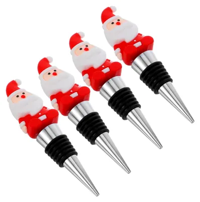 Produktbild von Eleganter Weinverschluss für die Weihnachtszeit, 4 Stück, kreatives Design