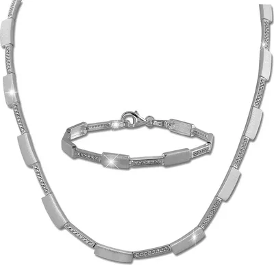 Produktbild von SilberDream Zirkonia Schmuck-Set Collier Armband 925er Silber Damen SDS454W
